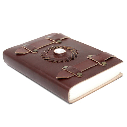 Leather Moonstone with Belts Notebook