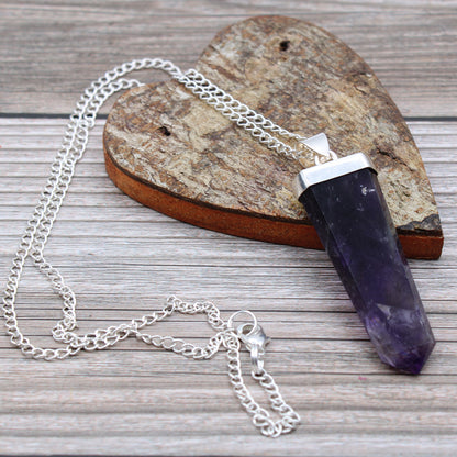 Amethyst Flat Pencil Pendant