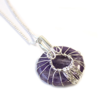 Amethyst Tree of Life Gemstone Necklace