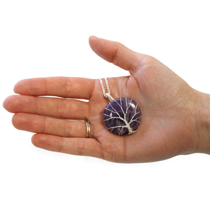 Amethyst Tree of Life Gemstone Necklace