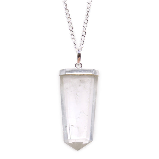 Rock Quartz Flat Pencil Pendant