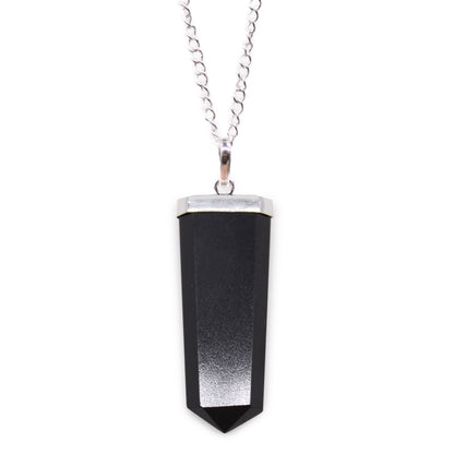 Black Agate Flat Pencil Pendant