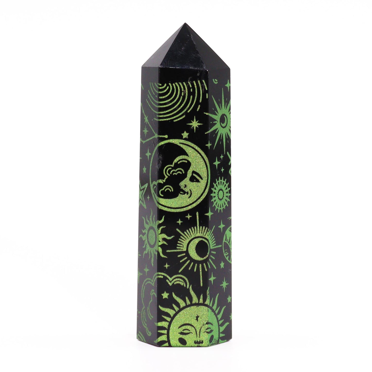 Black Obsidian Point - Mystic Story - Forest Green