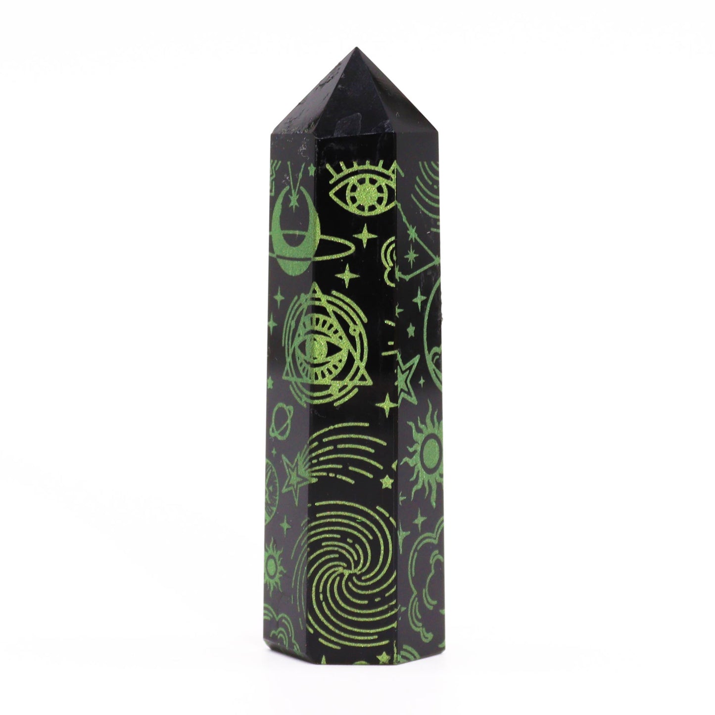 Black Obsidian Point - Mystic Story - Forest Green