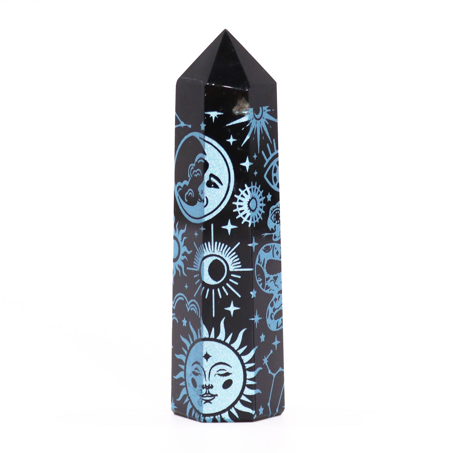 Black Obsidian Point - Mystic Story - Sky Blue