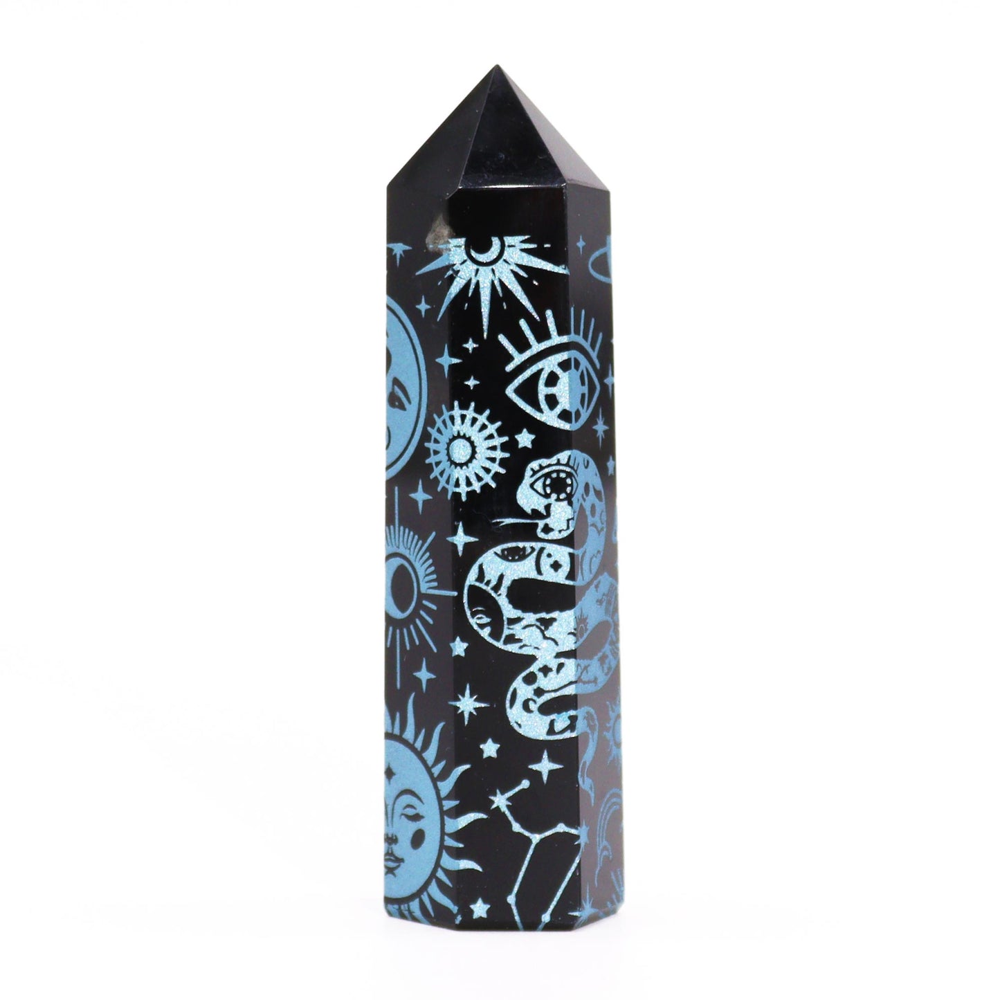 Black Obsidian Point - Mystic Story - Sky Blue