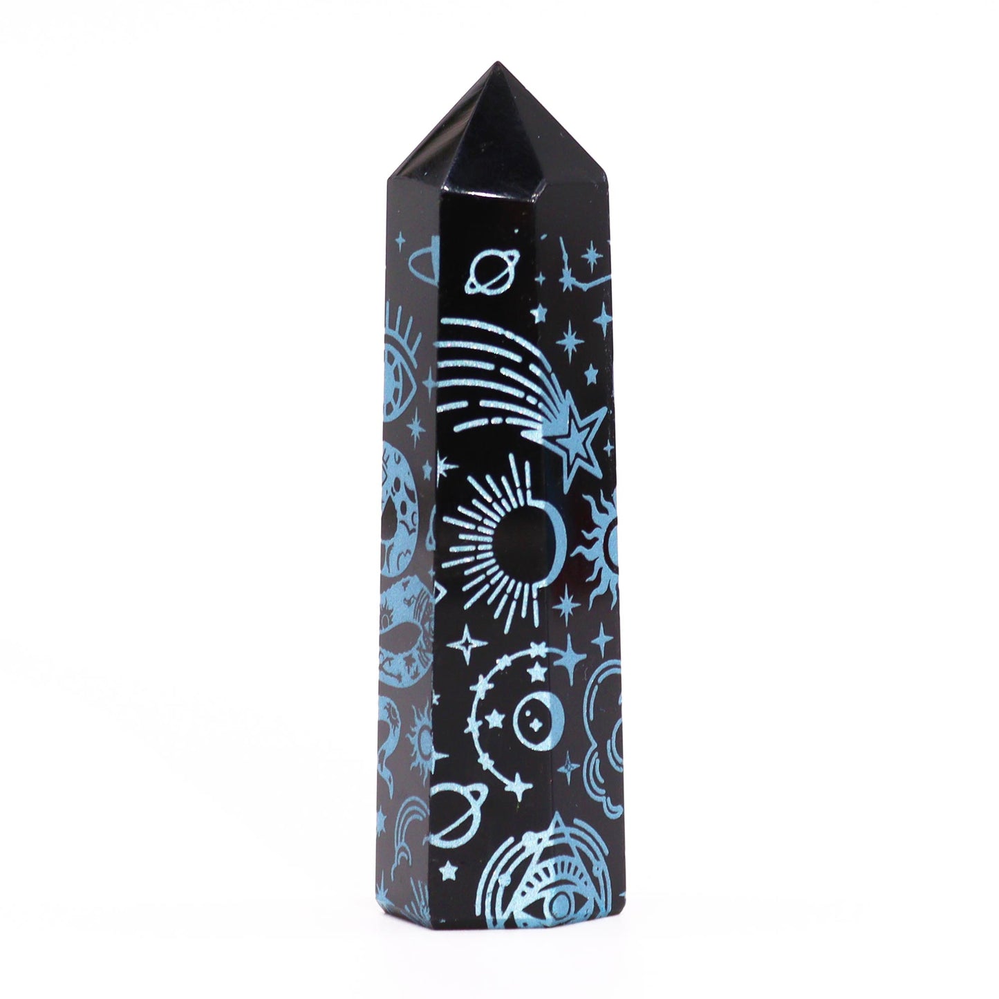 Black Obsidian Point - Mystic Story - Sky Blue