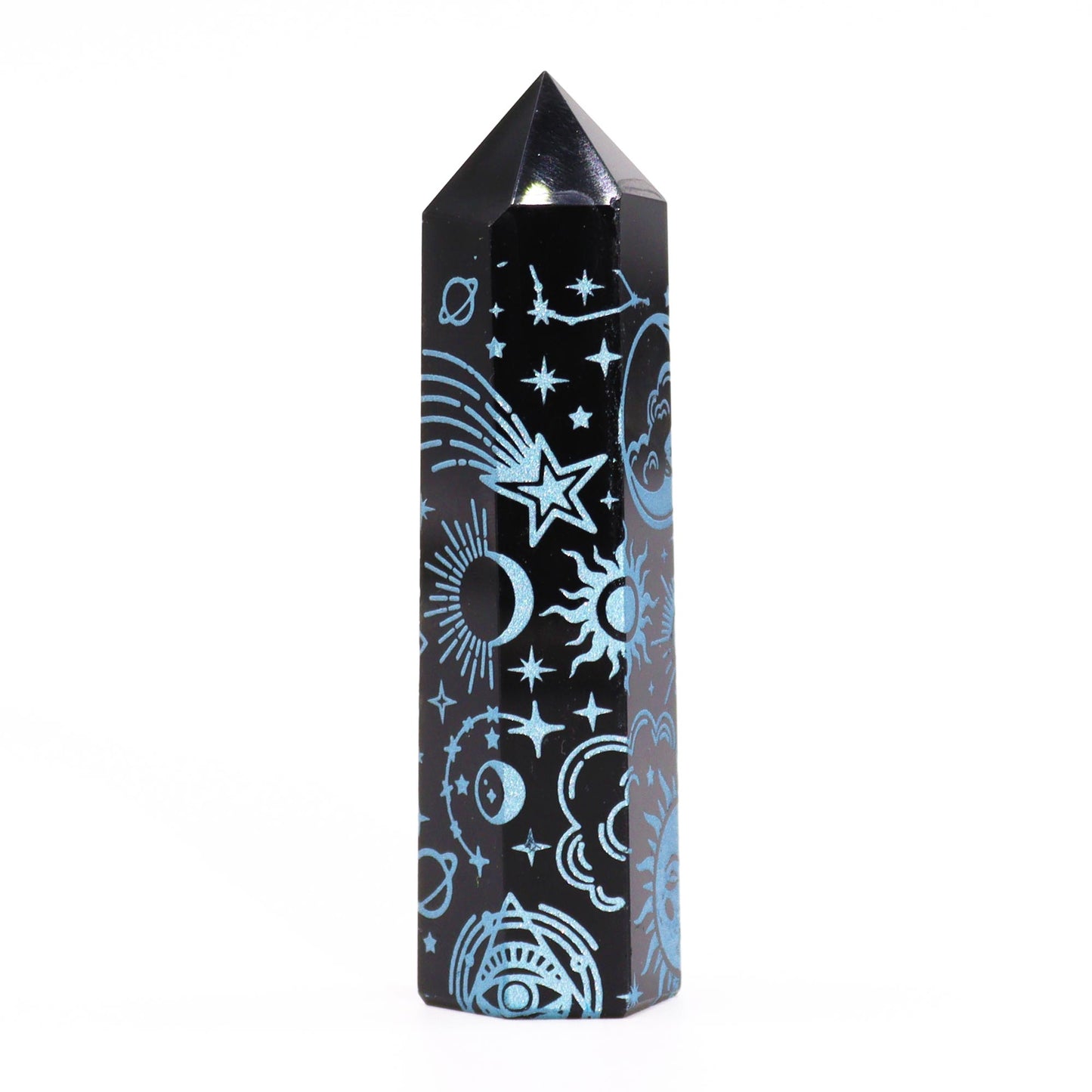 Black Obsidian Point - Mystic Story - Sky Blue