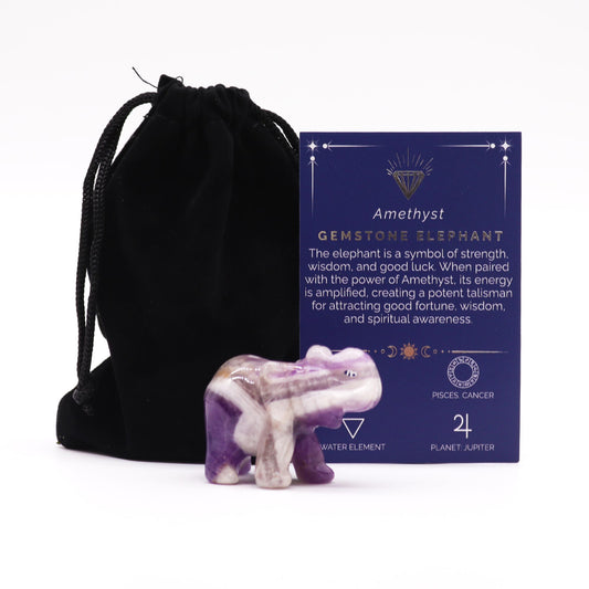 Gemstone Lucky Elephant - Amethyst