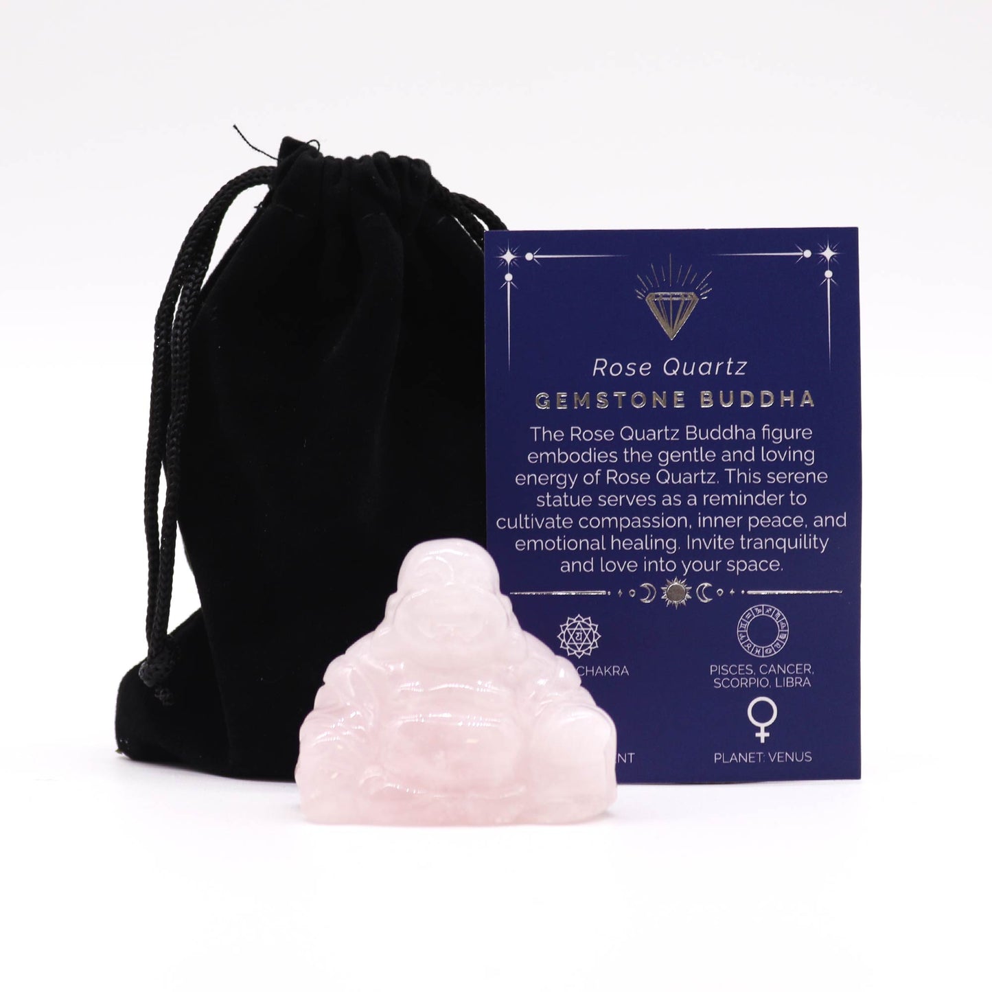 Gemstone Large Buddha - Rose Quartz