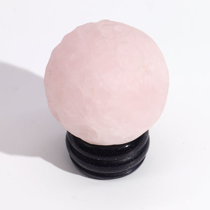 Rose Quartz Planet on a Solar Goldstone Stand (VENUS)