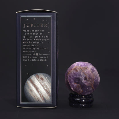 Amethyst Planet on a Solar Goldstone Stand (JUPITER)