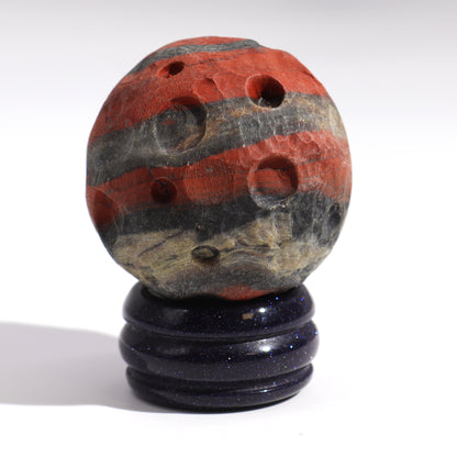 Red Jasper Planet on a Solar Goldstone Stand (MARS)