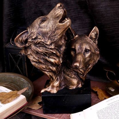 Song of the Wild Howling Wolf Bust 23cm Bronze Effect Figurine Nemesis Now