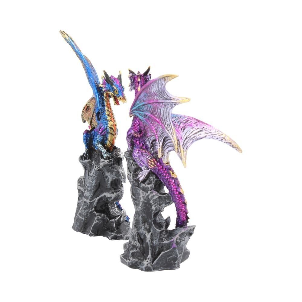 Realm Protectors Figurines Set of 2 Fantasy Dragon Crystal Ornaments Nemesis Now