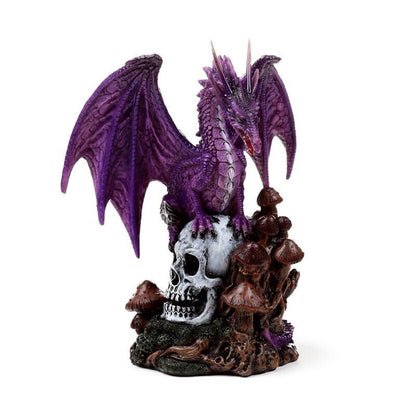 Enchanted Nightmare Dragon Figurine Amethyst Forest Spirit Skull Gothic 21cm