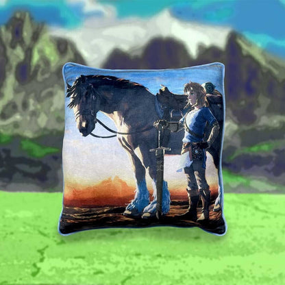 Legend of Zelda Breath of the Wild Link Cushion Fantasy Gaming Merch Official