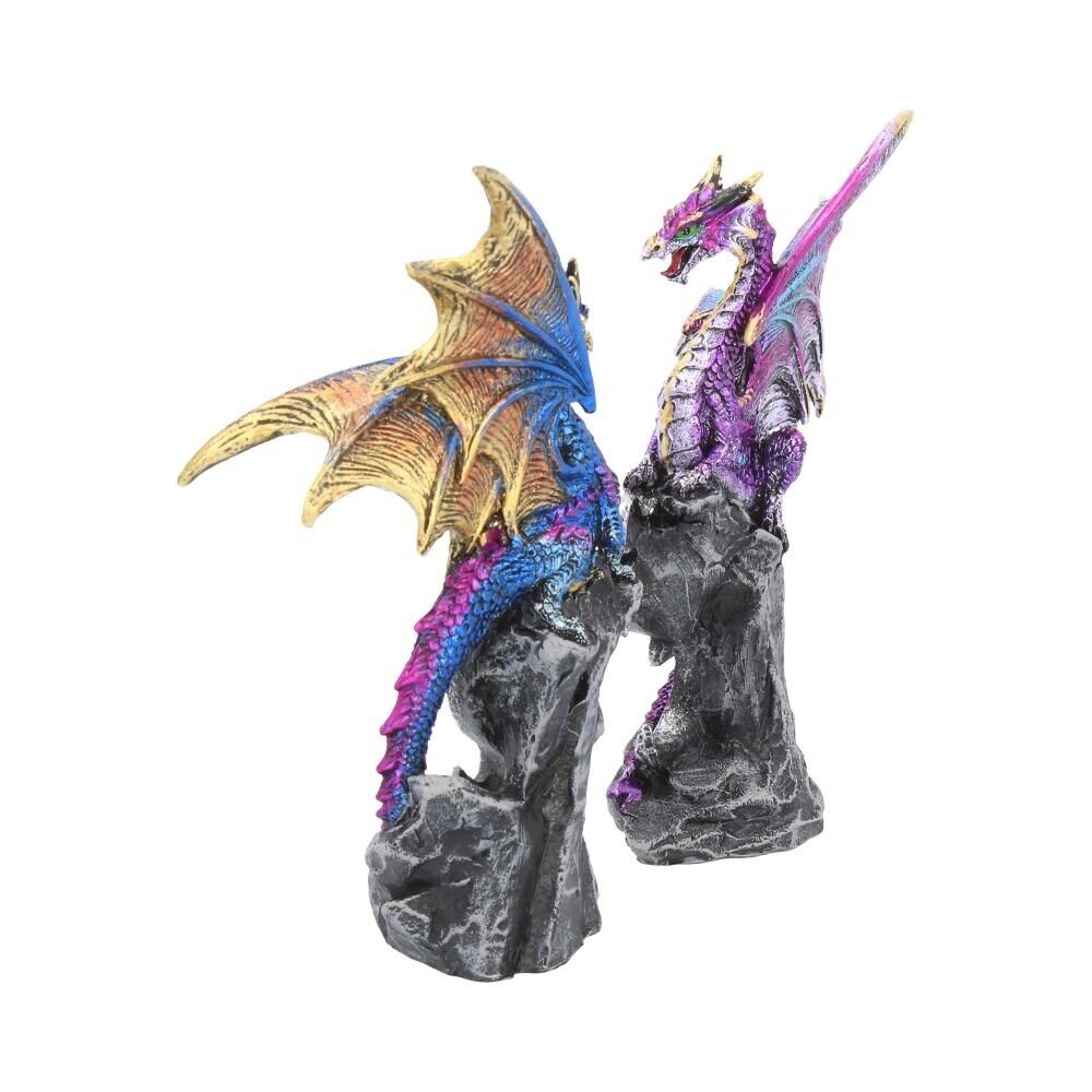 Realm Protectors Figurines Set of 2 Fantasy Dragon Crystal Ornaments Nemesis Now