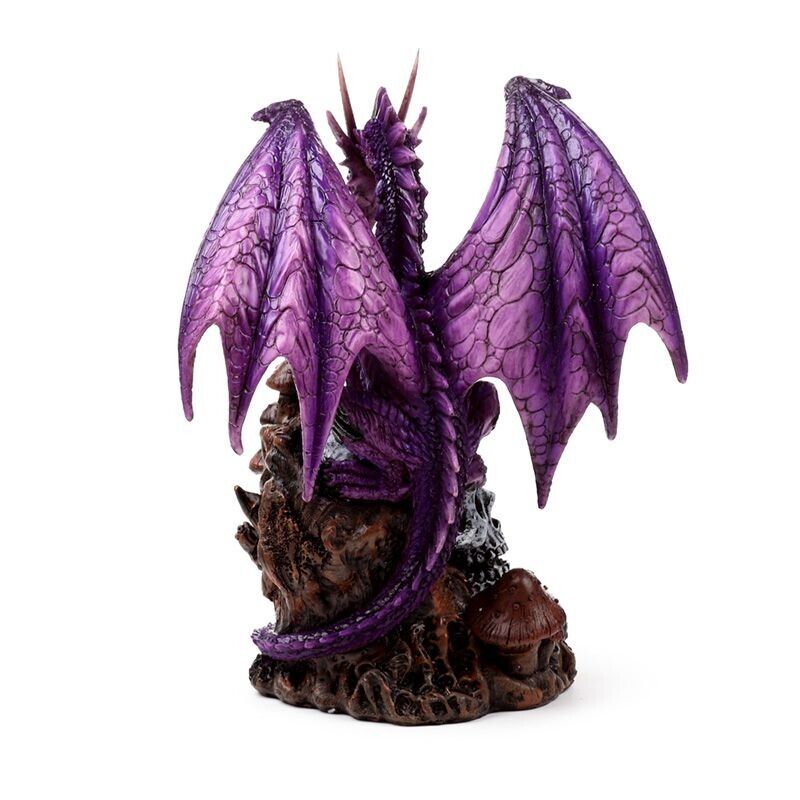 Enchanted Nightmare Dragon Figurine Amethyst Forest Spirit Skull Gothic 21cm