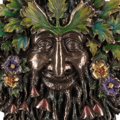 Spring Equinox Wall Mounted Tree Spirit Art Plaque Green Man Witchcraft Nature