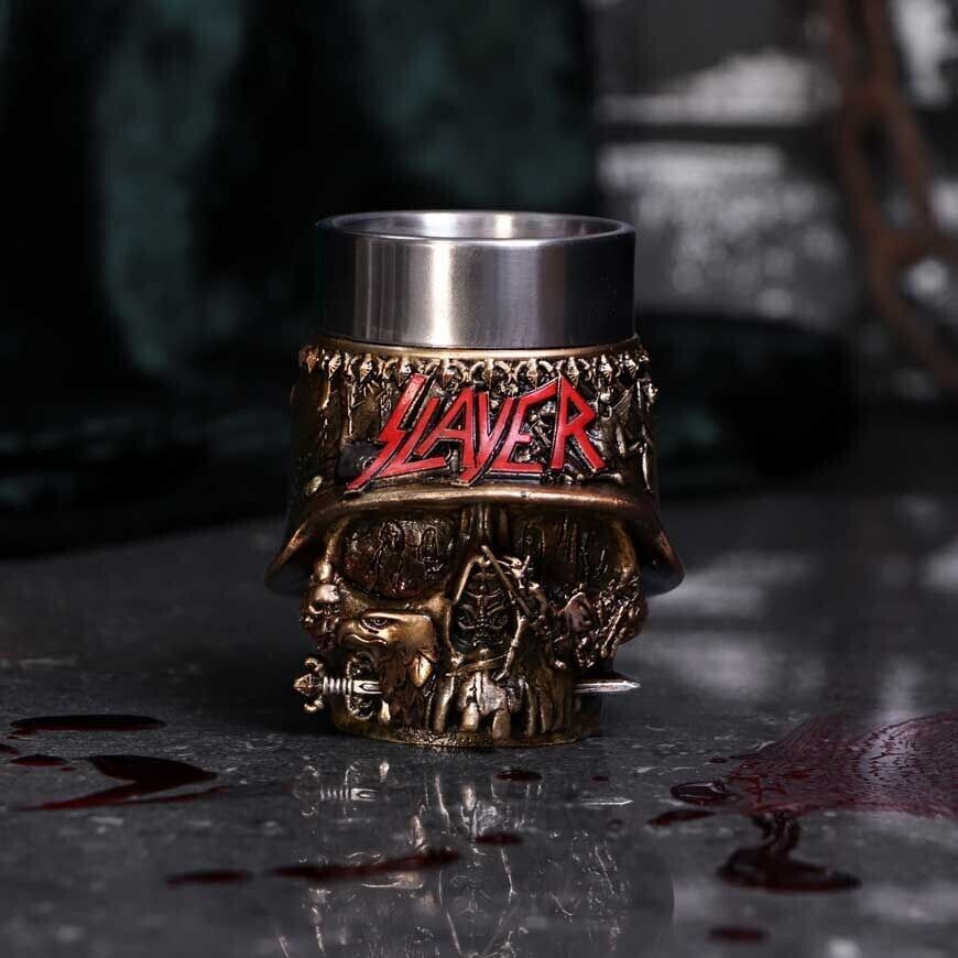 Slayer Eagle Helmet Skull Logo Shot Glass Officially Licensed Nemesis Now 9cm