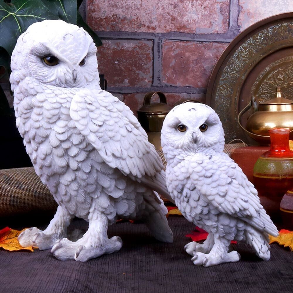 Snowy Watch Large White Owl Ornament 20cm Wildlife Birds Home Decor Nemesis Now