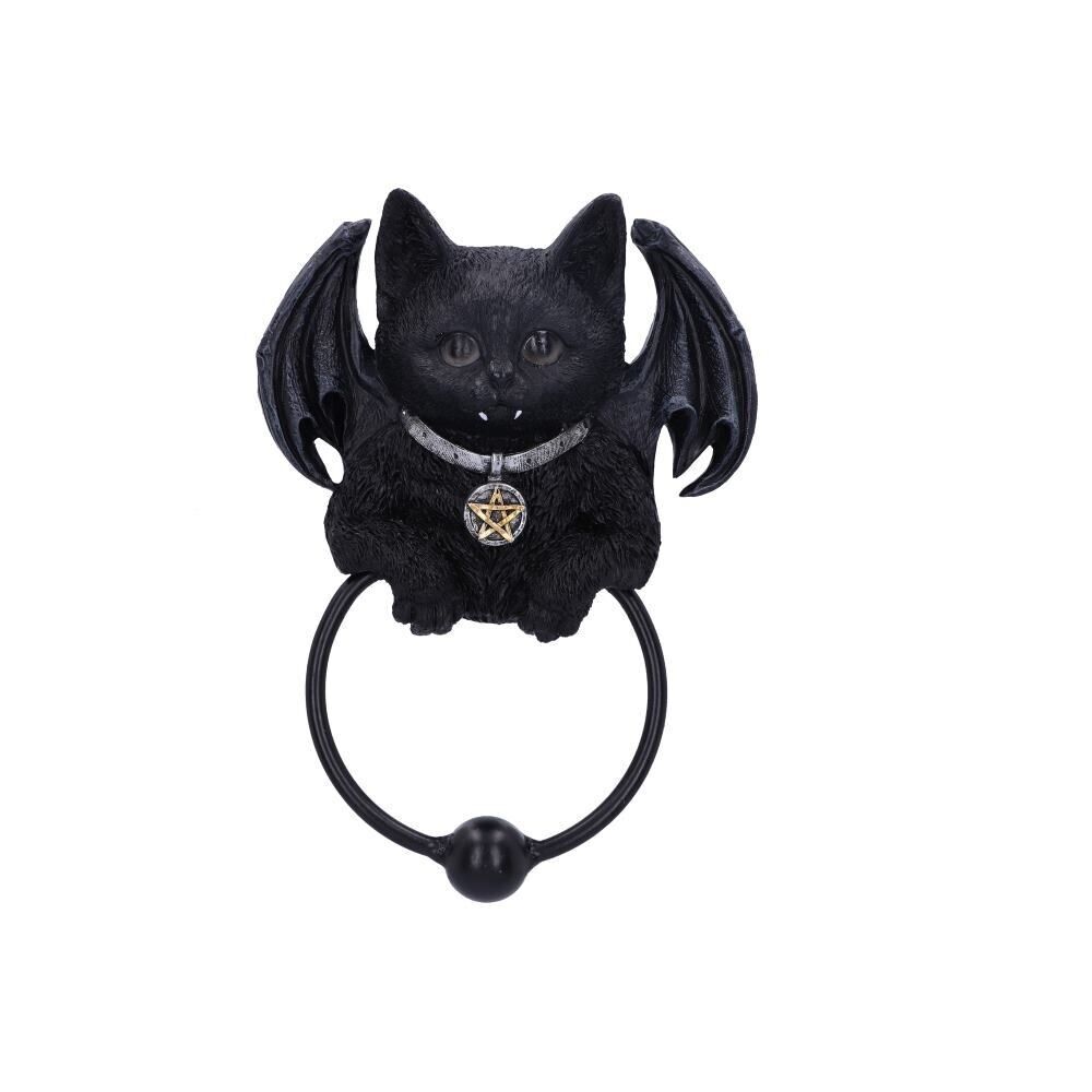 Nemesis Now  Vampuss Black Bat Cat Door Knocker Gothic Vampire Kitty Pentagram