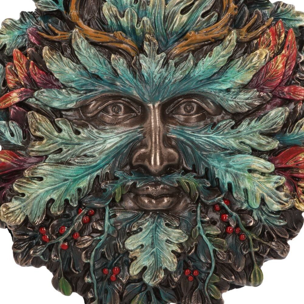 Winter Solstice Wall Mounted Tree Spirit Art Plaque Green Man Witchcraft Nature