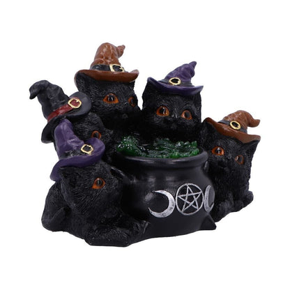 Nemesis Now Kindle's Potion Light Up Cats & Cauldron Figurine Witch Goth Gift