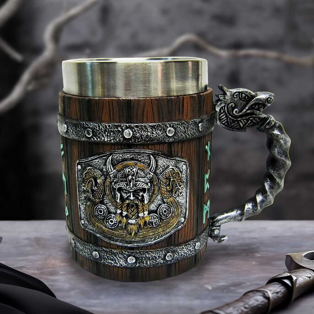 Medieval Norseman Tankard Nemesis Now Viking Berserker Longship Beer Mug