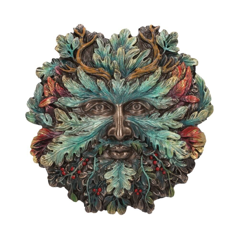 Winter Solstice Wall Mounted Tree Spirit Art Plaque Green Man Witchcraft Nature