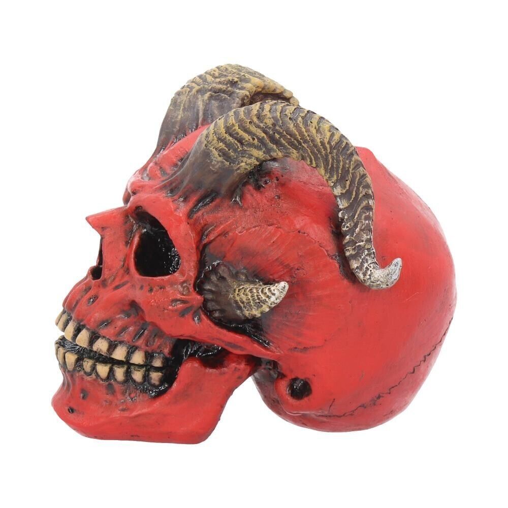 Tenacious Demon Skull- Nemesis Now Red Horned Gothic Demonic Skull Figurine