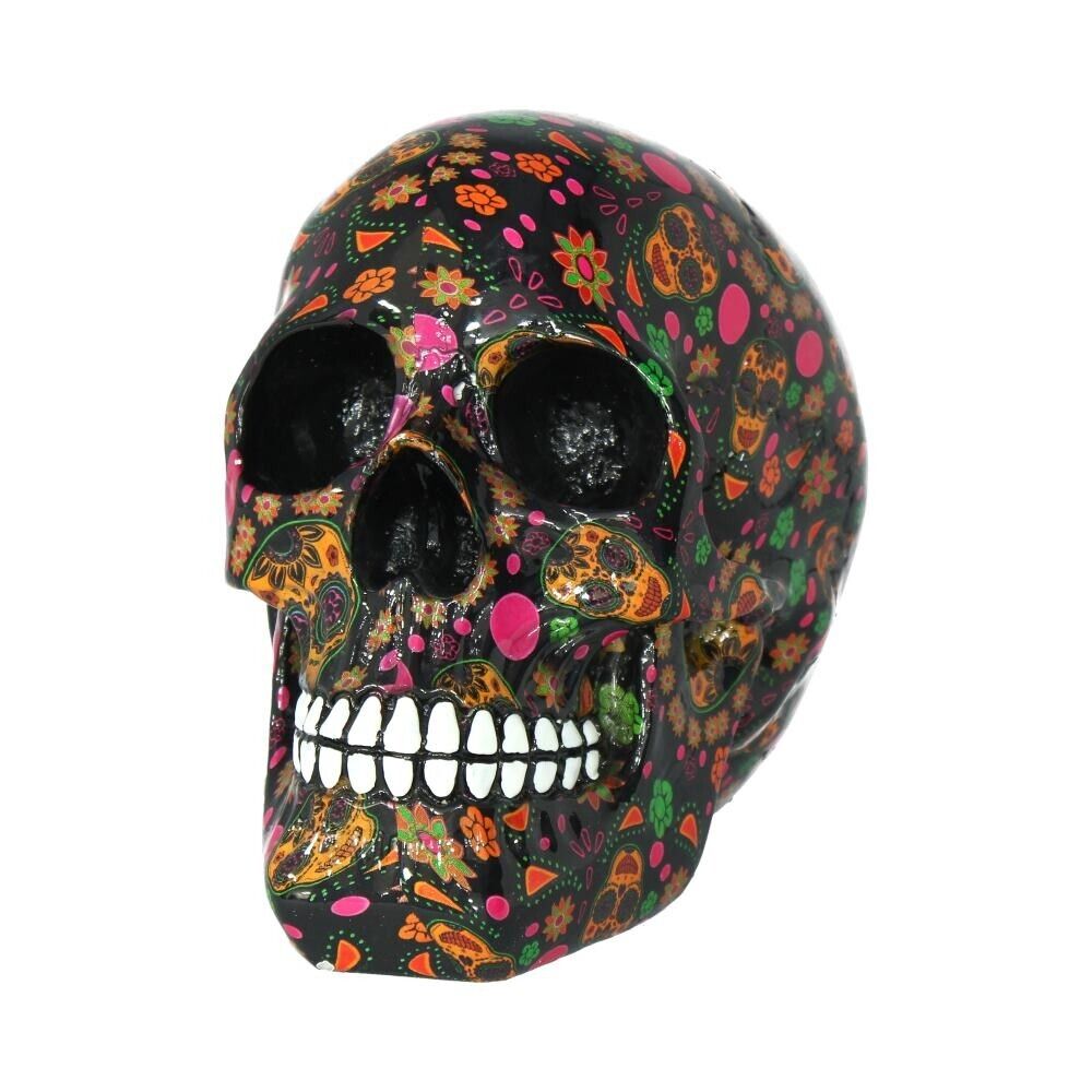 Viva! Day of the Dead Print Skull Figurine Nemesis Now Gothic Muertos 19cm