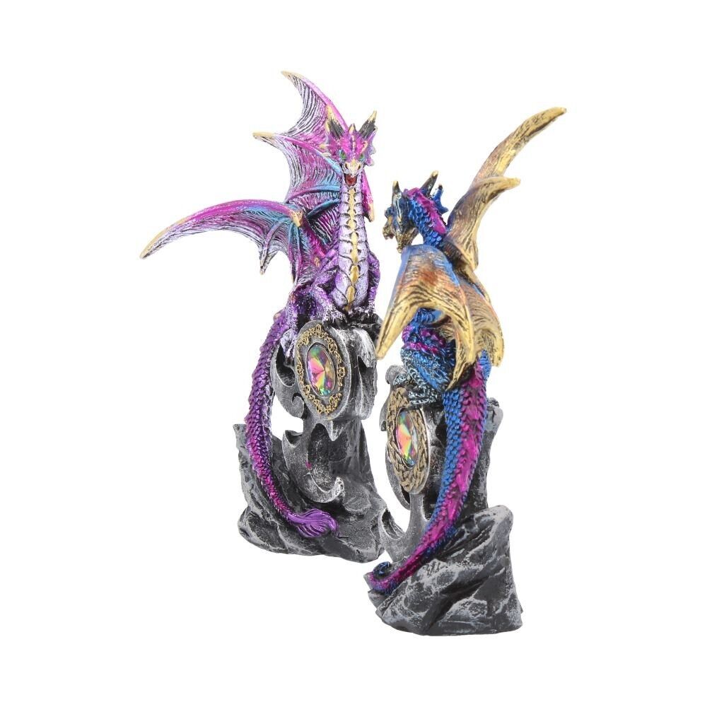 Realm Protectors Figurines Set of 2 Fantasy Dragon Crystal Ornaments Nemesis Now