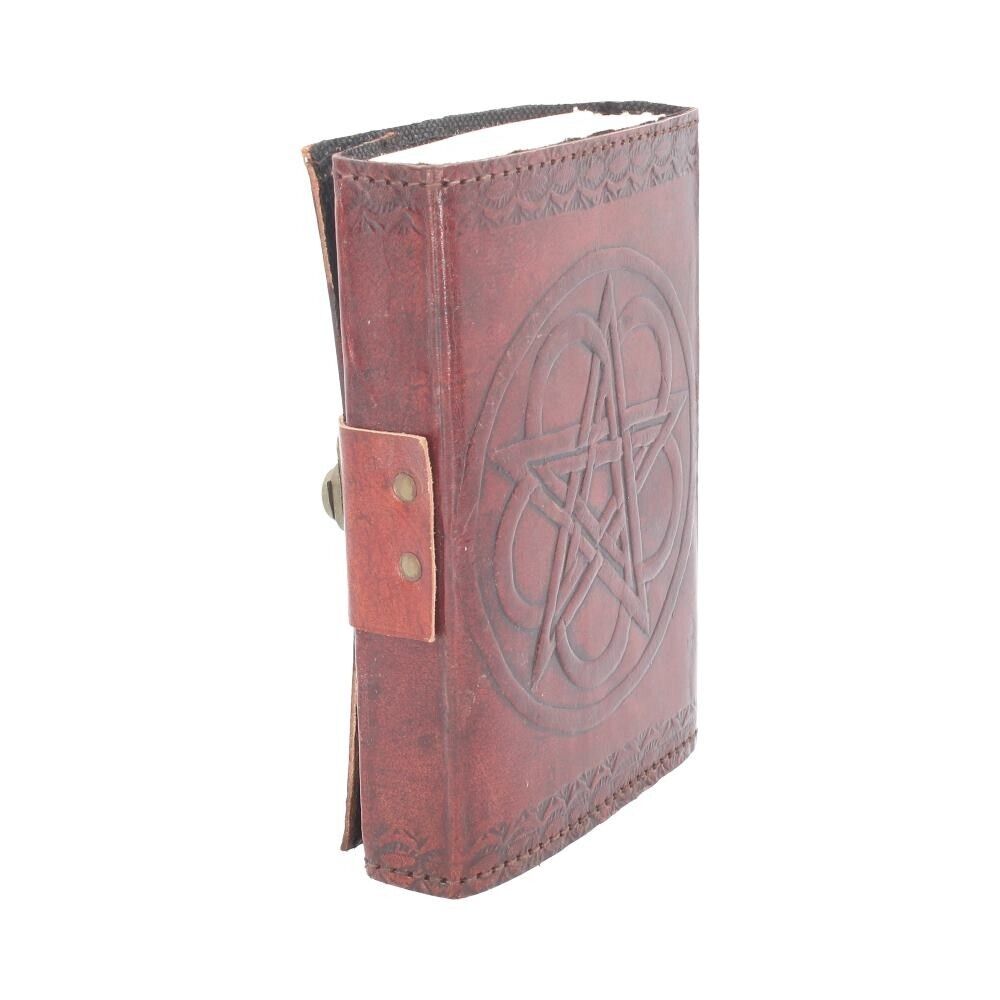 Pentagram Leather Embossed Journal & Lock Gothic Witch Notebook Nemesis Now