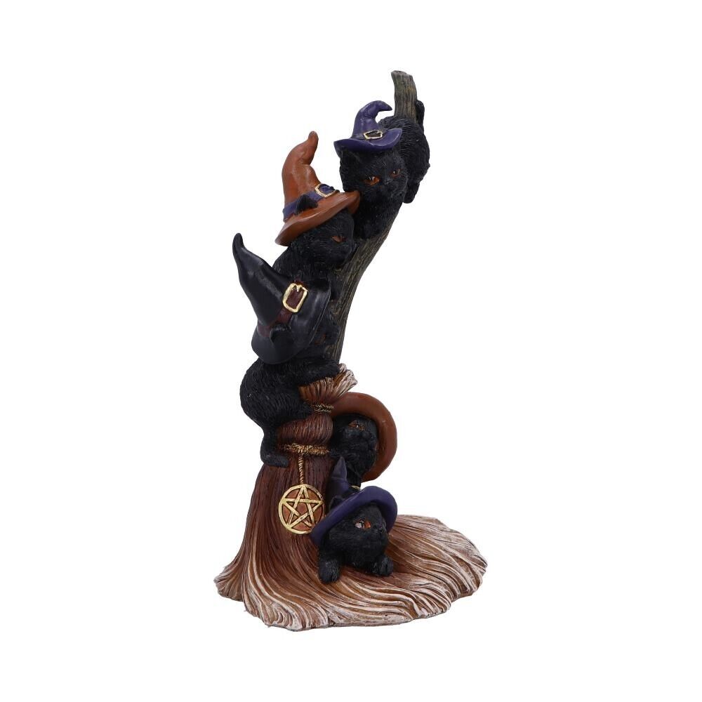 Nemesis Now Broomstick Kindle Witchy Black Cats Figurine Cute Gift