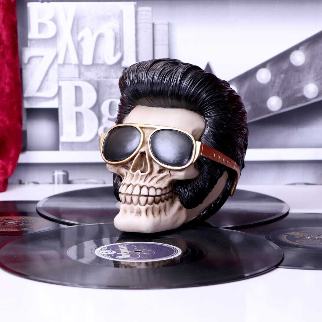 Uh Huh The King Elvis Inspired Skull Figurine Skull Ornament Nemesis Now Decor