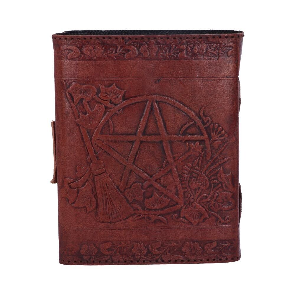 Pentagram Leather Embossed Journal Nemesis Now Lockable Witch Spell Notebook