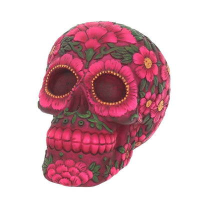 Nemesis Now Sugar Blossom Skull Figurine Day of the Dead Pink Daisy Goth Decor