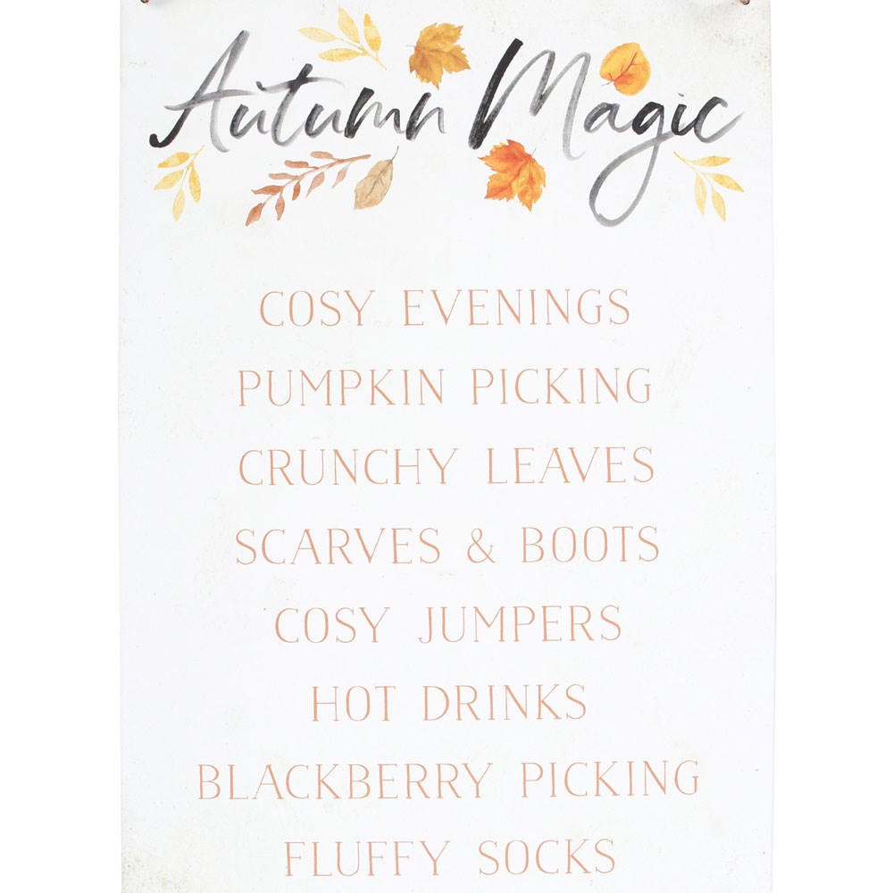 Autumn Magic Metal Hanging Sign