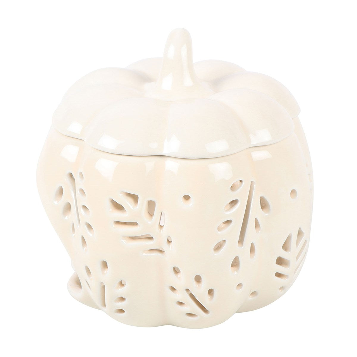 Off White Autumn Leaves Pumpkin Oil Burner