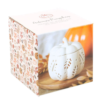 Off White Autumn Leaves Pumpkin Oil Burner