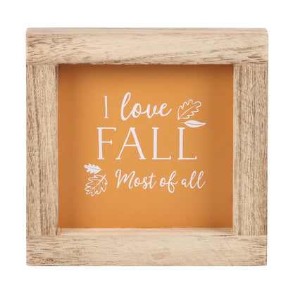 I Love Fall Wooden Frame Sign