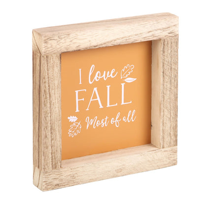 I Love Fall Wooden Frame Sign