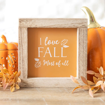 I Love Fall Wooden Frame Sign