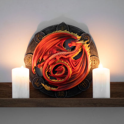 Beltane Dragon Resin Wall Plaque by Anne Stokes