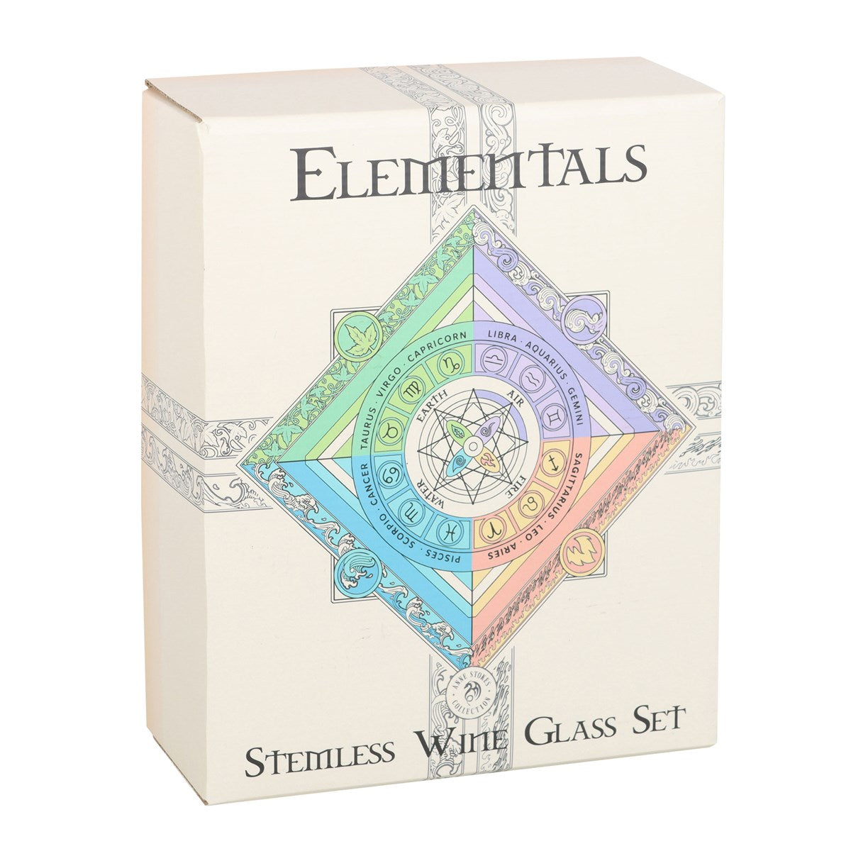 Elemental Stemless Wine Glasses by Anne Stokes