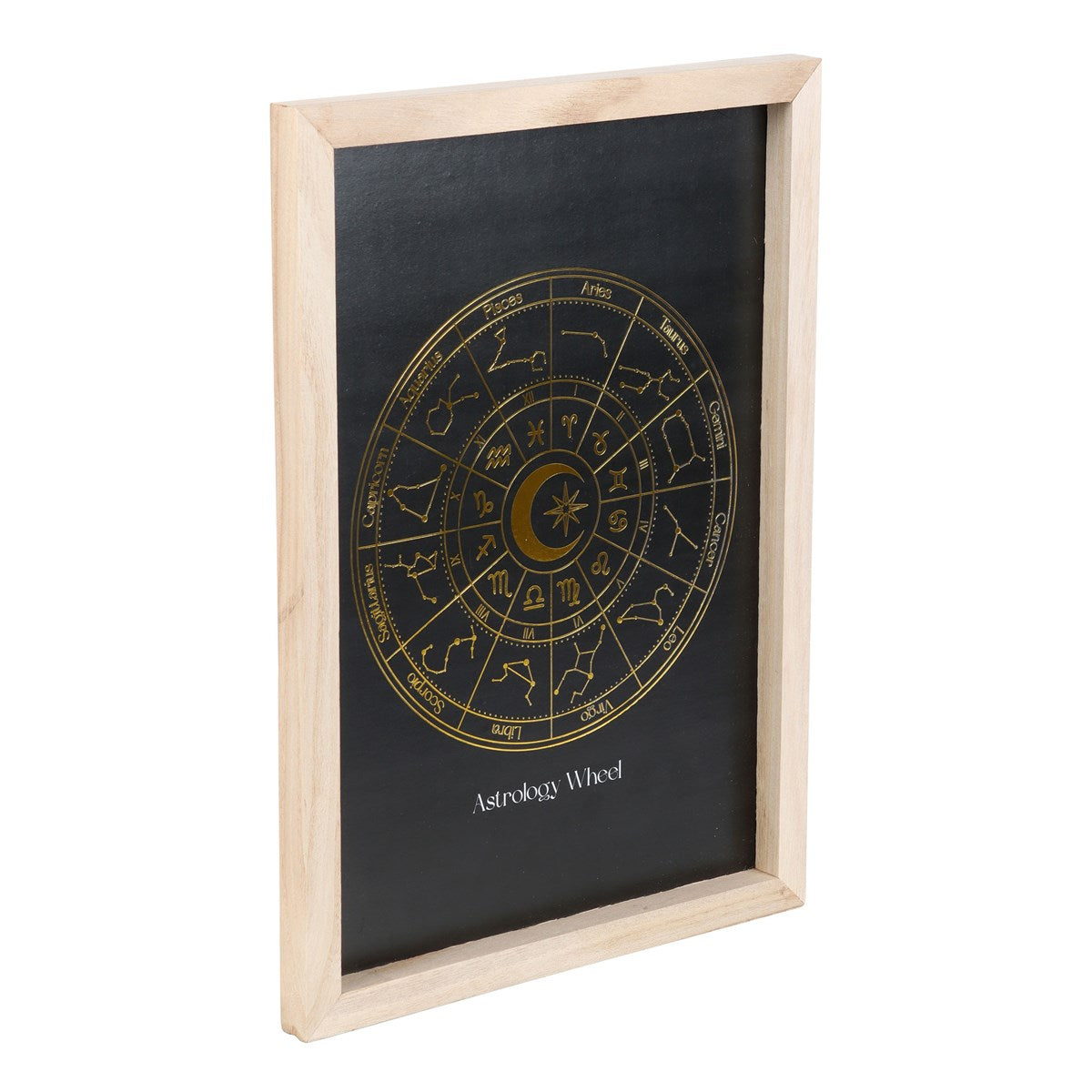 Black Astrology Wheel Framed Art Print