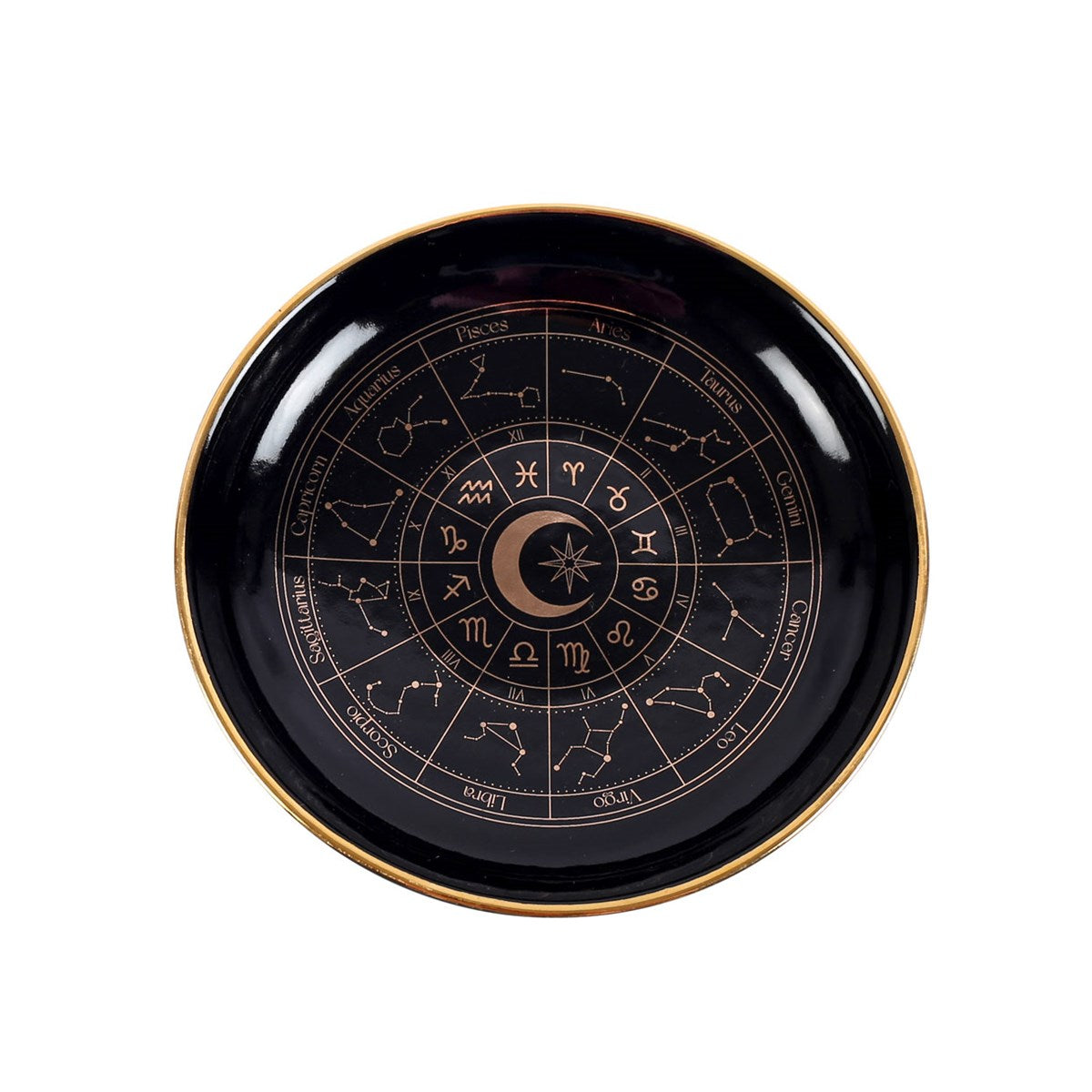 Astrology Wheel Trinket Dish - Black