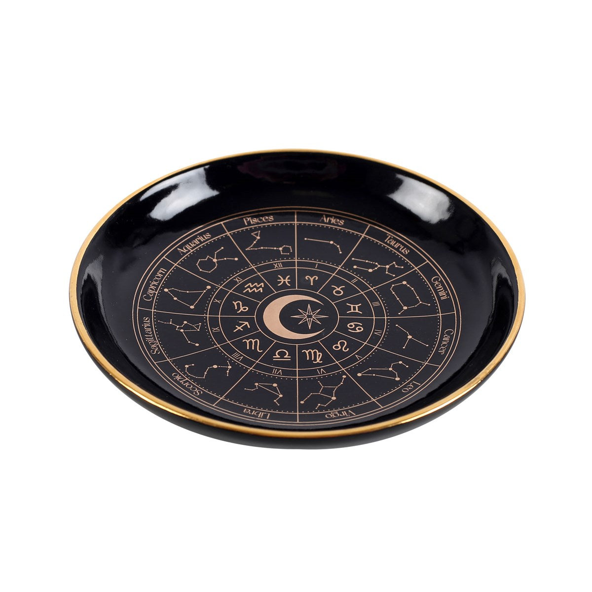 Astrology Wheel Trinket Dish - Black